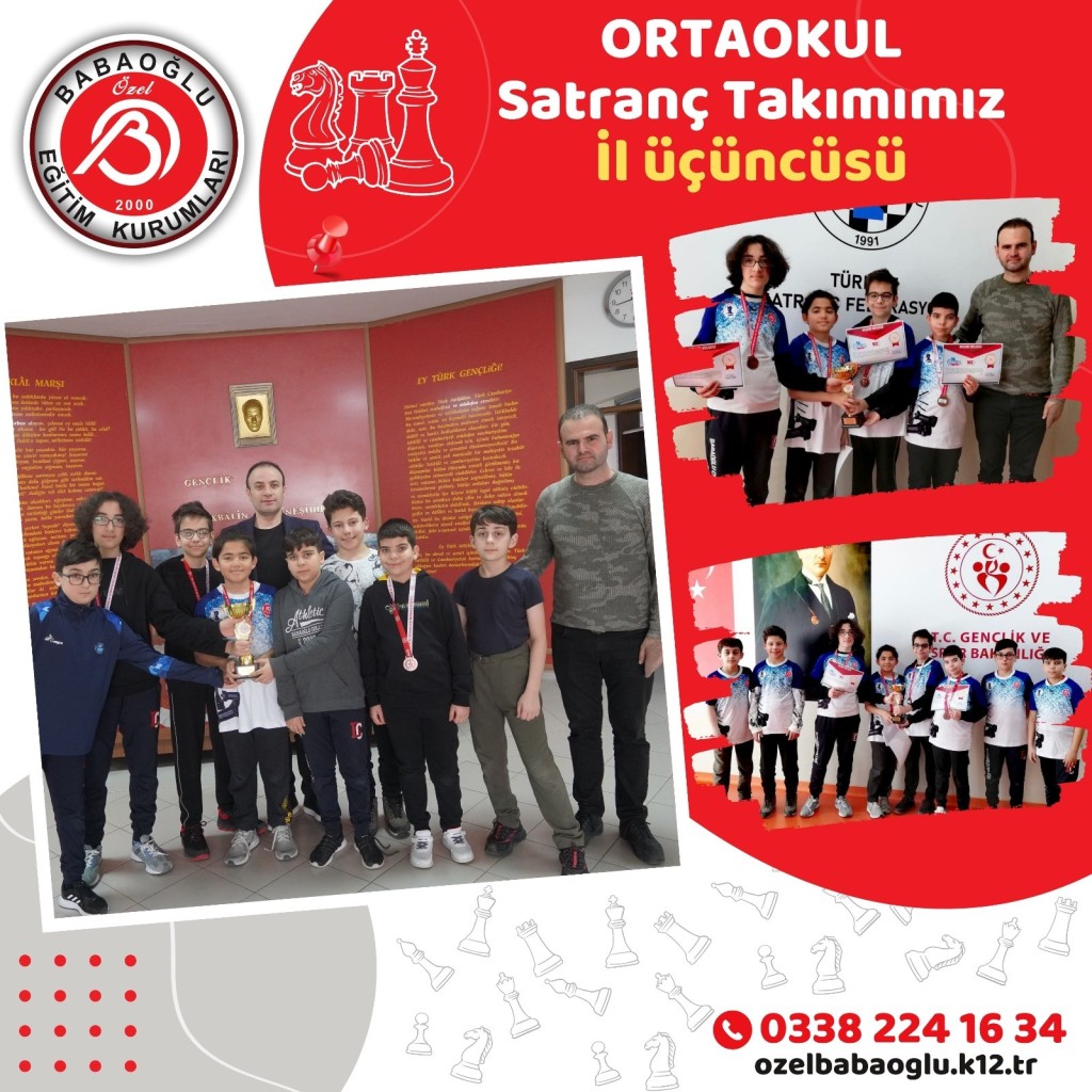 ORTAOKUL SATRANÇ TAKIMIMIZ İL ÜÇÜNCÜSÜ