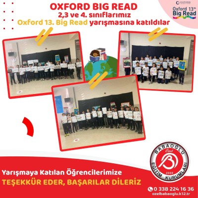 2,3, ve 4. SINIFLARIMIZ OXFORD13. BIG READ YARIŞMASINA KATILDILAR 