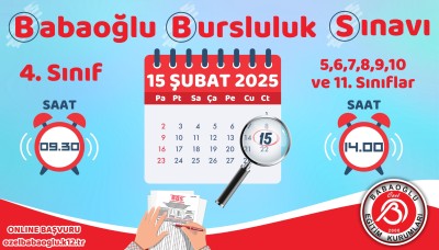 BABAOĞLU BURSLULUK SINAVI 15 ŞUBAT 2025