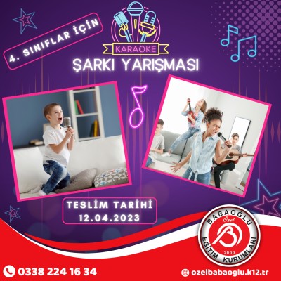 23 NİSAN ULUSAL EGEMENLİK VE ÇOCUK BAYRAMI KARAOKE ŞARKI YARIŞMASI