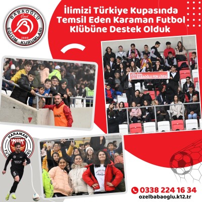 İLİMİZİ TÜRKİYE KUPASINDA TEMSİL EDEN KARAMAN FUTBOL KULÜBÜNE DESTEK OLDUK